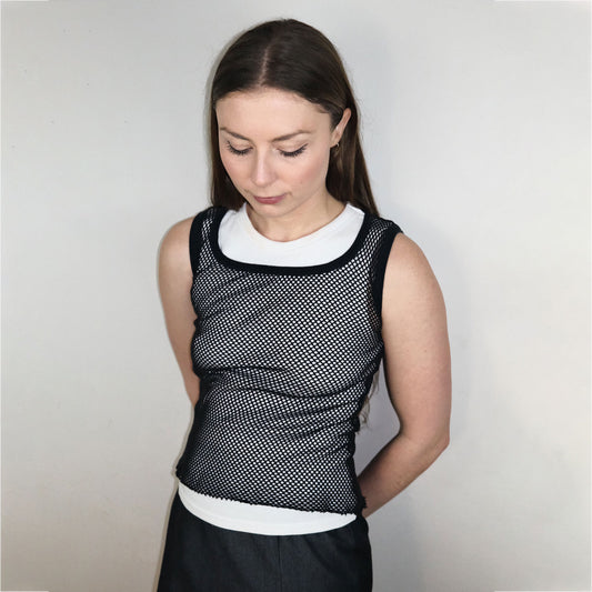 00's Dolce & Gabbana Fishnet Vest Top in Black - S/M