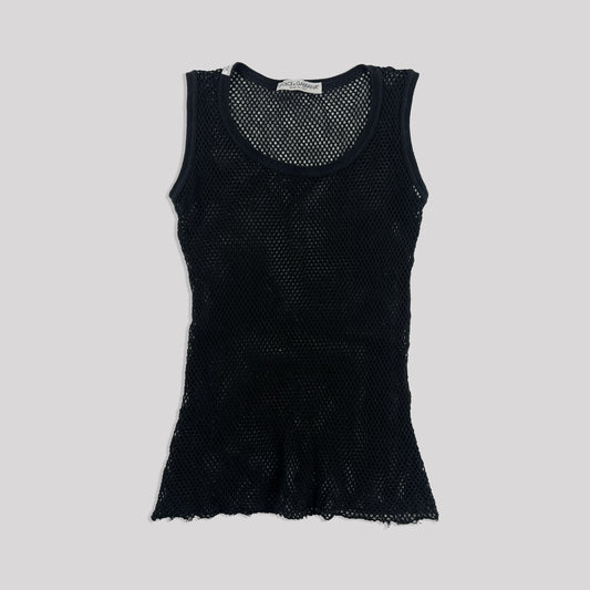 00's Dolce & Gabbana Fishnet Vest Top in Black - S/M