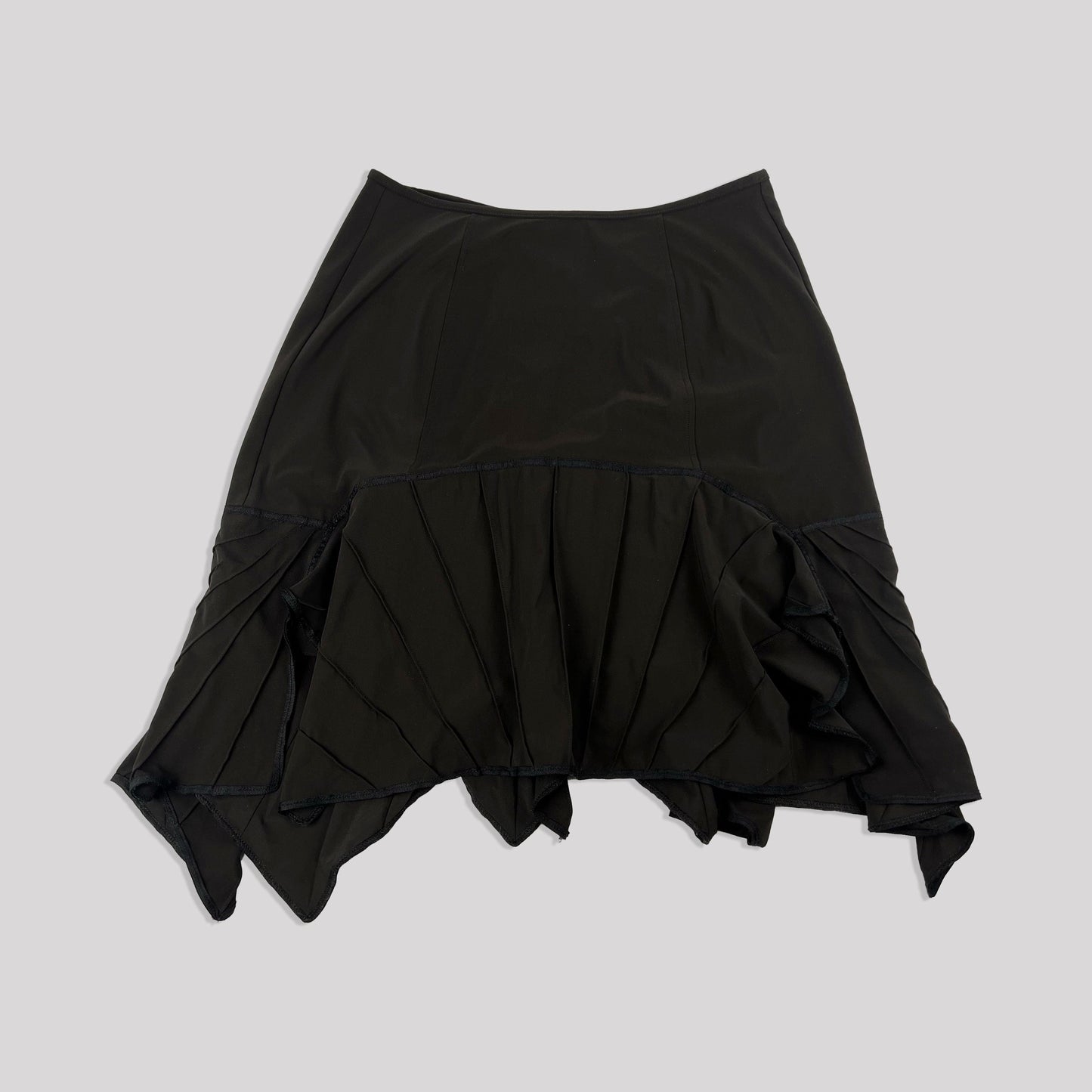 00's Marithé François Girbaud asymmetric Midi Skirt in Brown - S/M