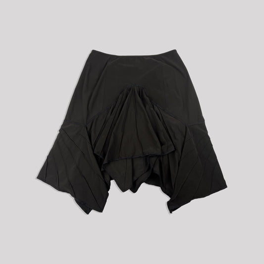 00's Marithé François Girbaud asymmetric Midi Skirt in Brown - S/M