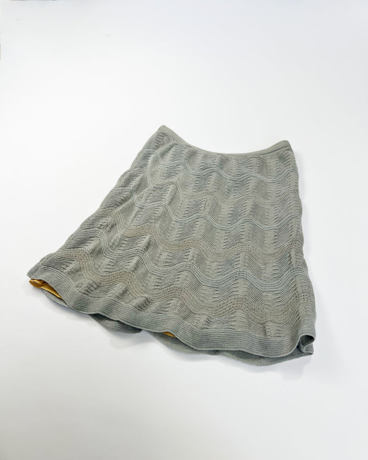 00's Missoni Crochet Knit Mini Skirt in Grey - XS