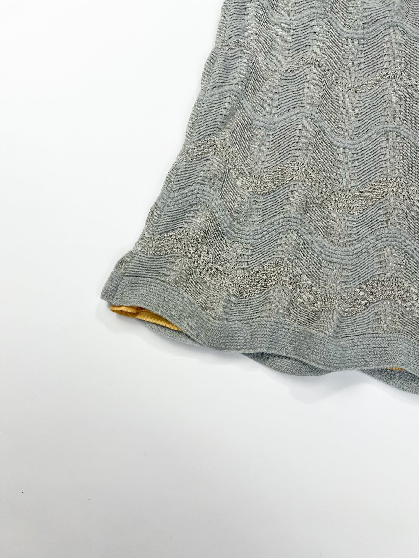 00's Missoni Crochet Knit Mini Skirt in Grey - XS