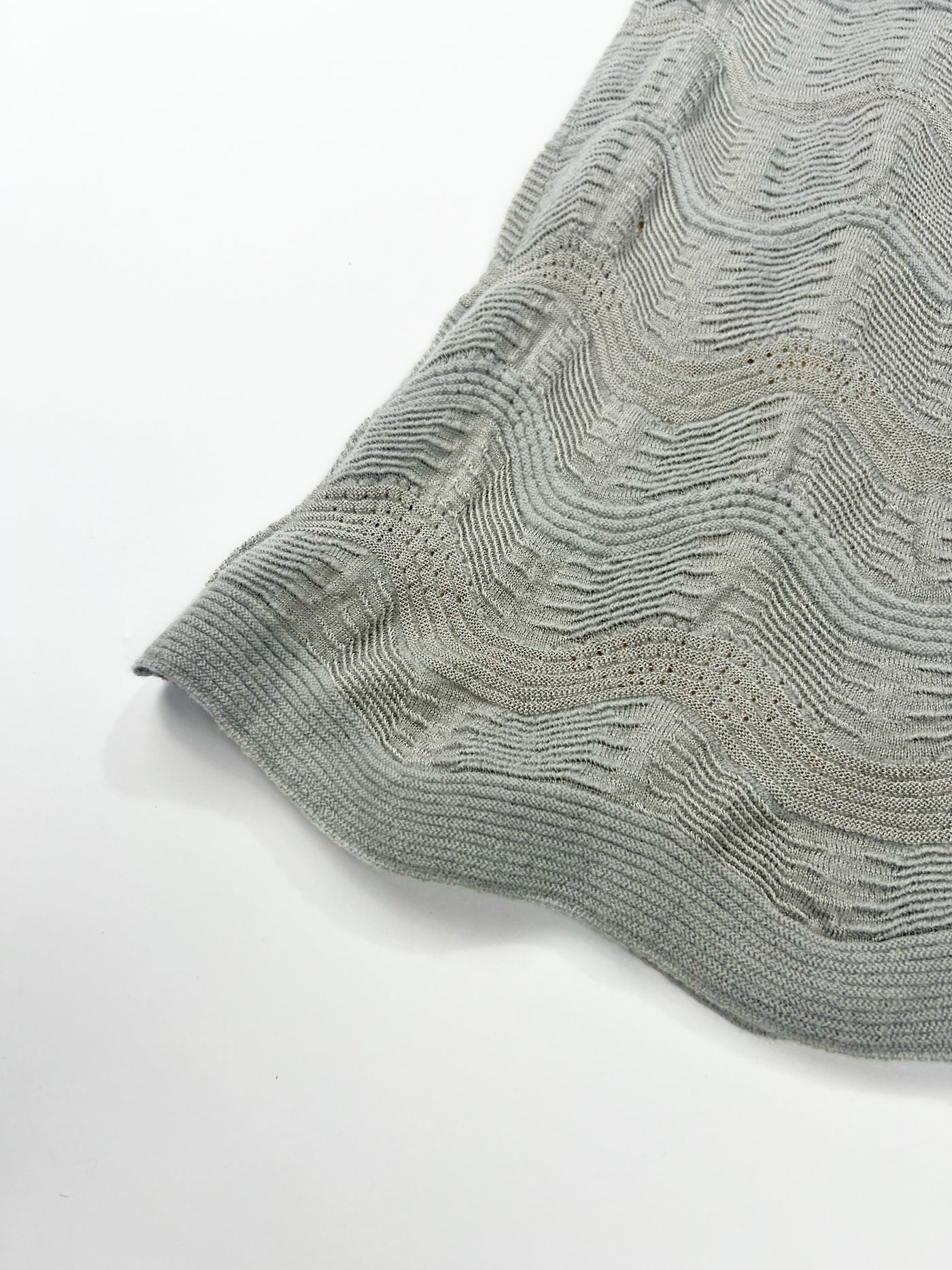 00's Missoni Crochet Knit Mini Skirt in Grey - XS