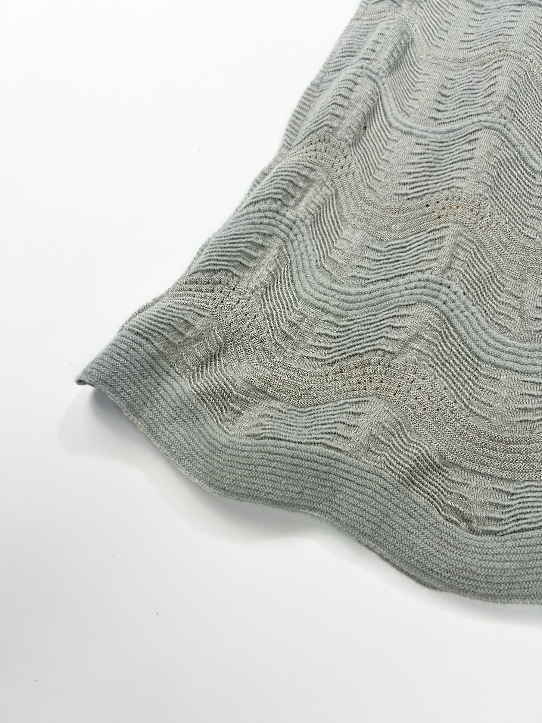 00's Missoni Crochet Knit Mini Skirt in Grey - XS