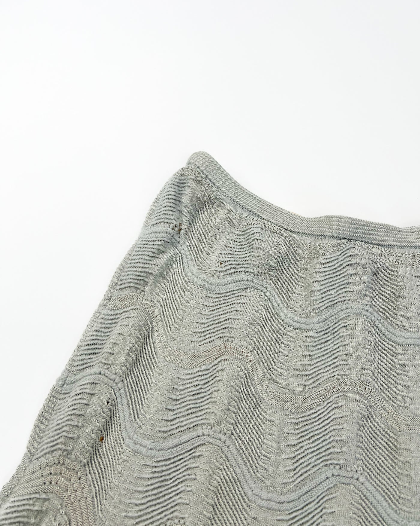 00's Missoni Crochet Knit Mini Skirt in Grey - XS