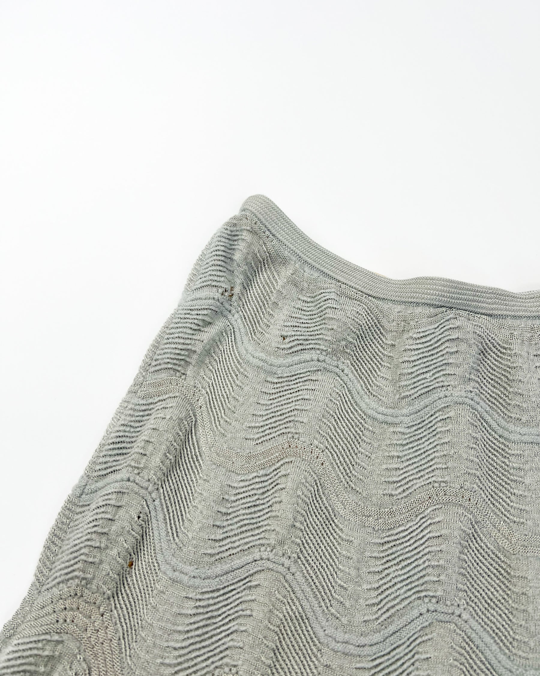 00's Missoni Crochet Knit Mini Skirt in Grey - XS