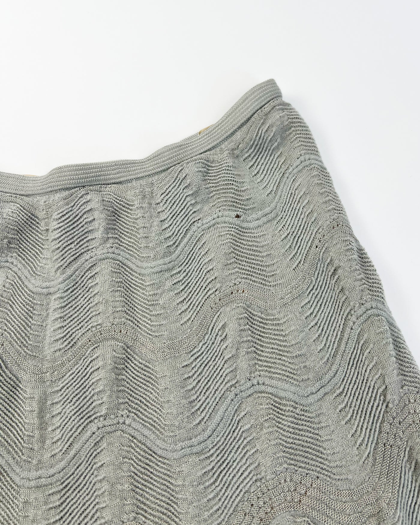 00's Missoni Crochet Knit Mini Skirt in Grey - XS