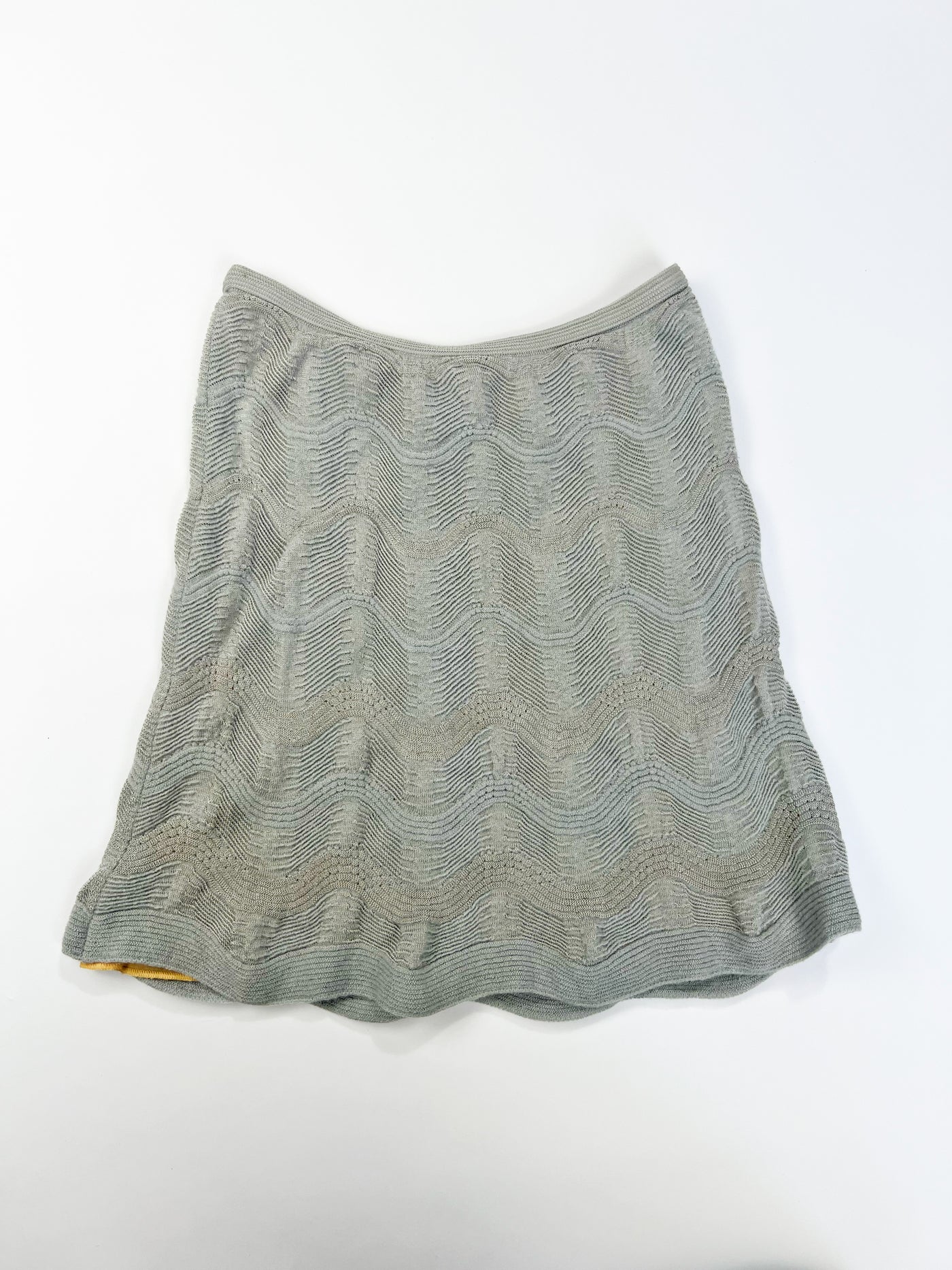 00's Missoni Crochet Knit Mini Skirt in Grey - XS