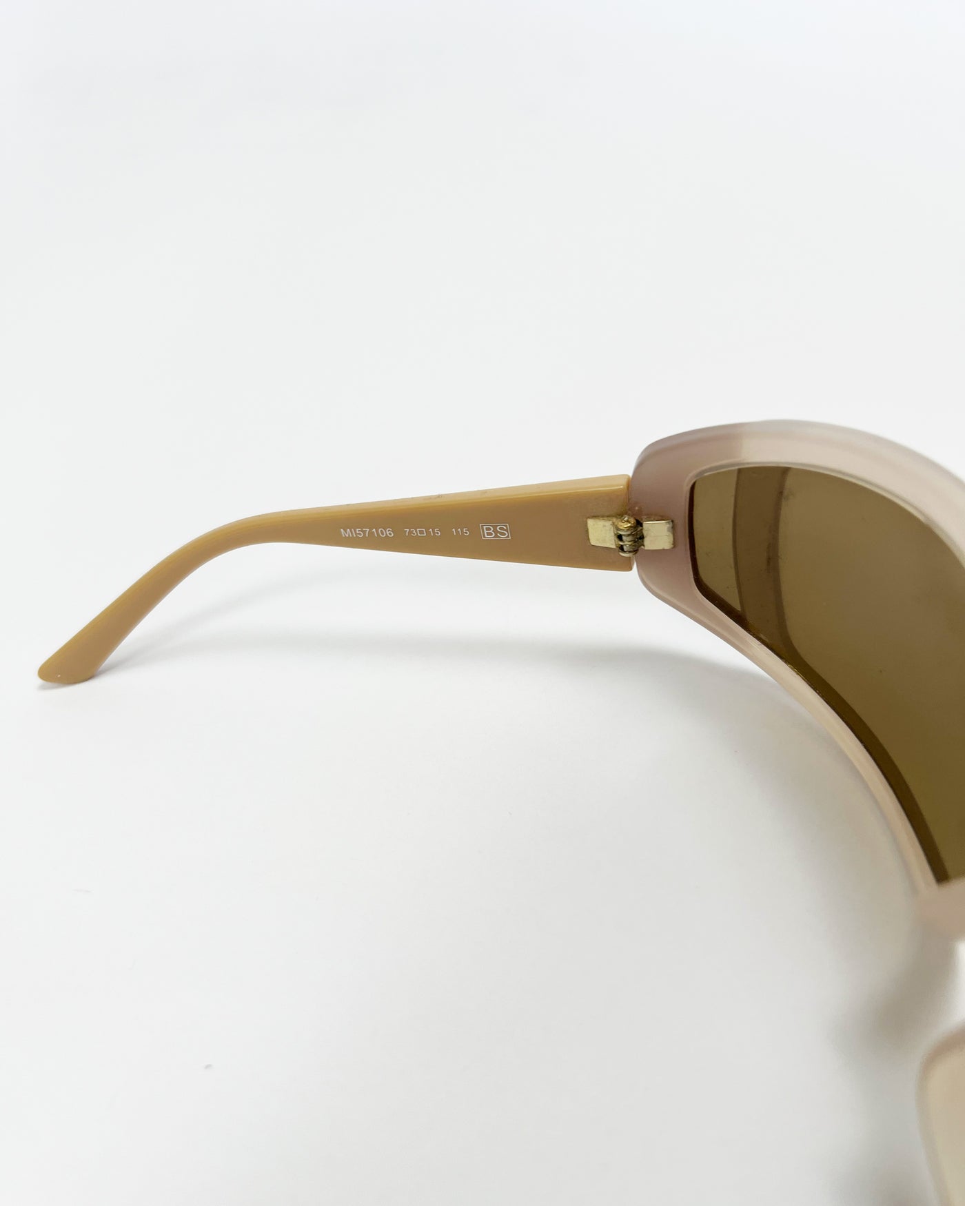 00's Missoni Wrap Around Sunglasses in Tan/ Cream / Gold