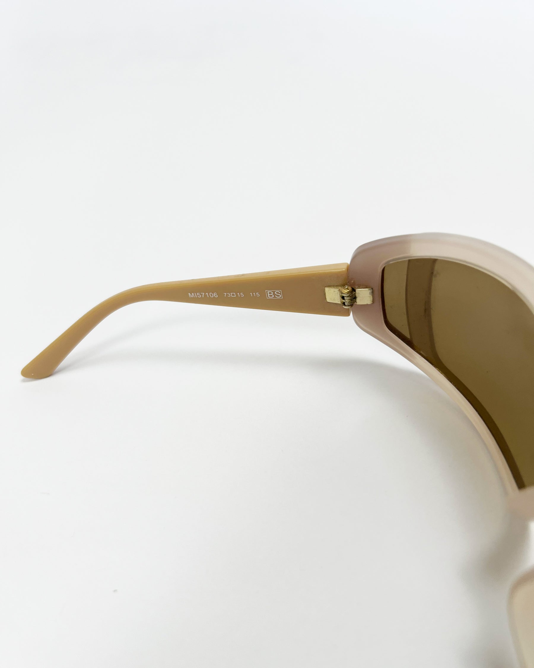 00's Missoni Wrap Around Sunglasses in Tan/ Cream / Gold