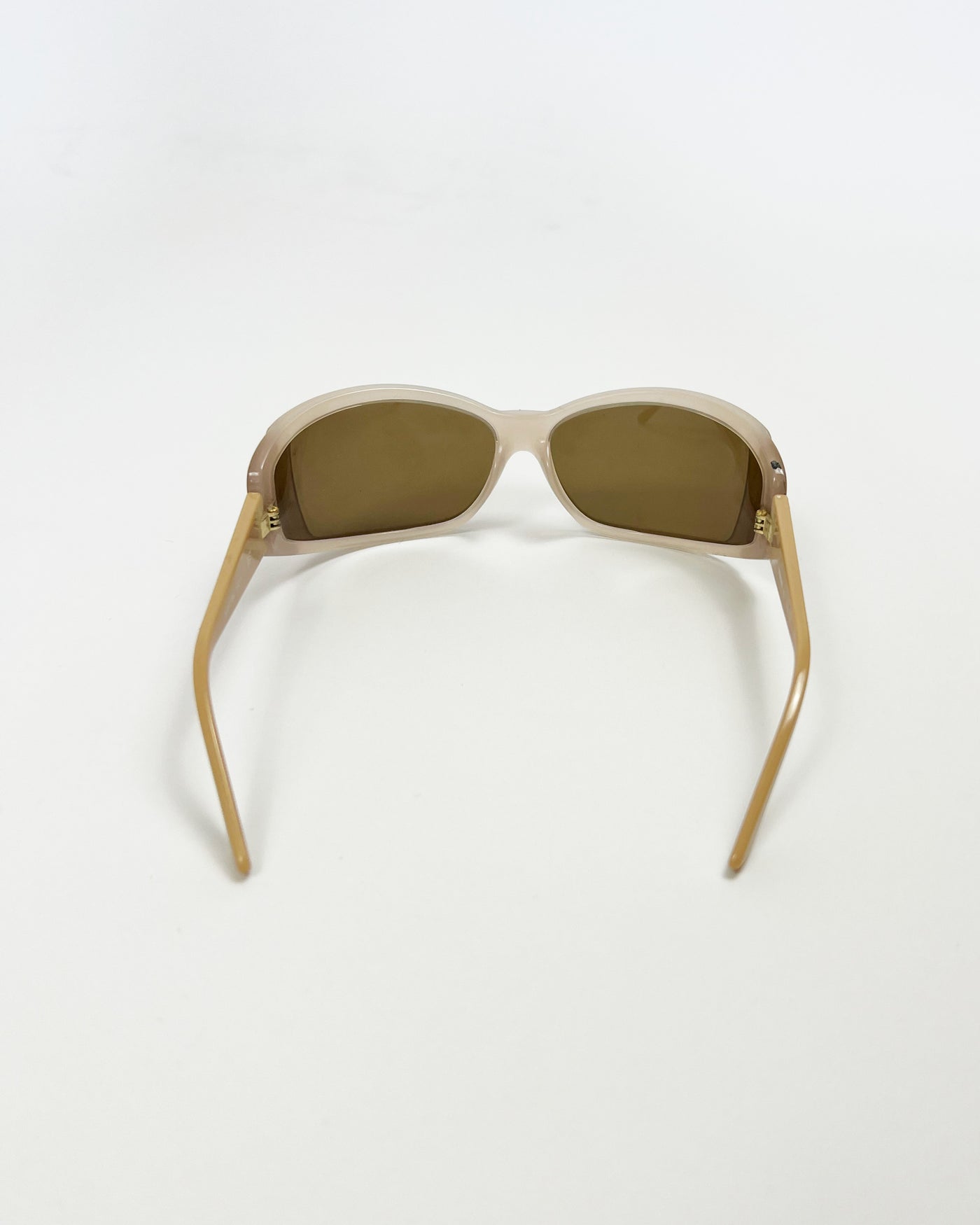 00's Missoni Wrap Around Sunglasses in Tan/ Cream / Gold