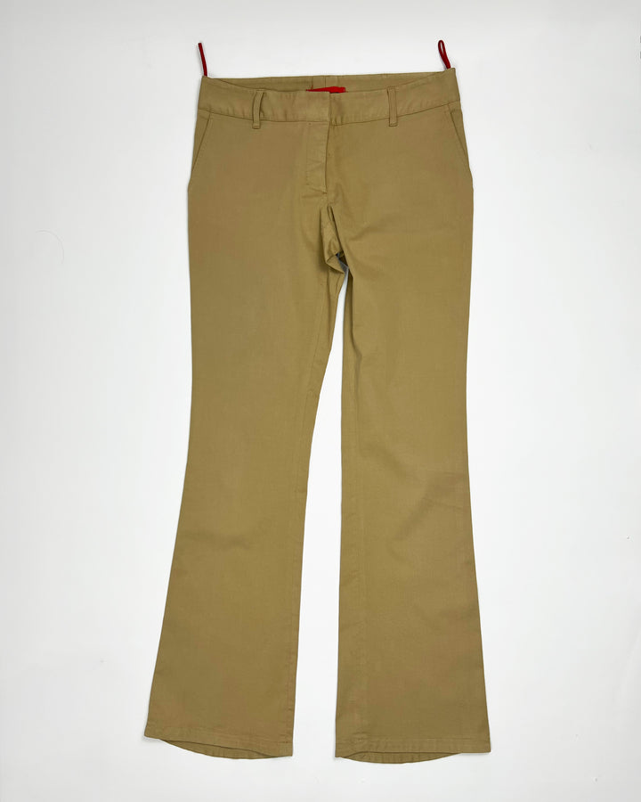 00's Prada Sport Low Rise Trousers in Tan - W32