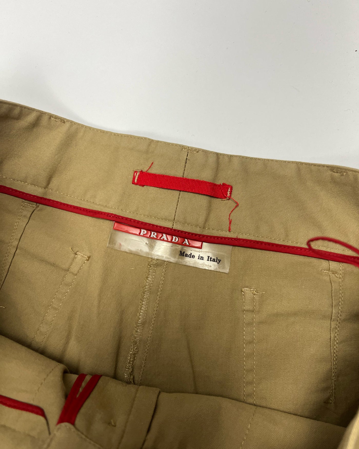 00's Prada Sport Low Rise Trousers in Tan - W32