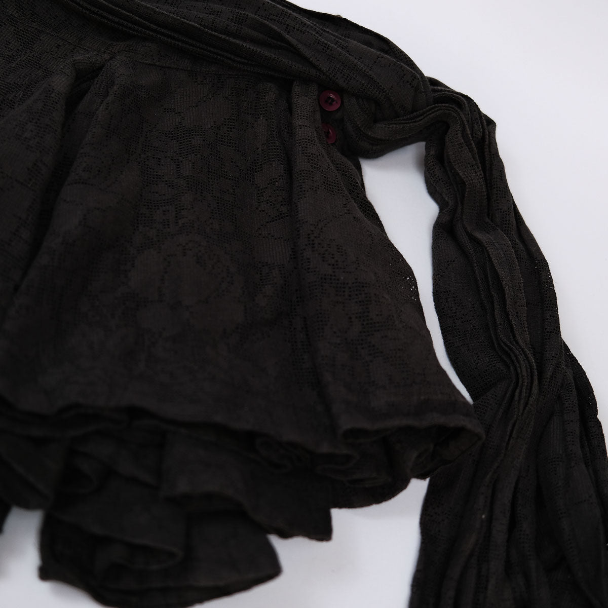 00's All Saints Lace Ra Ra Skirt with Waist Tie in Charcoal - W32 - Confessions of a Hoarder Vintage