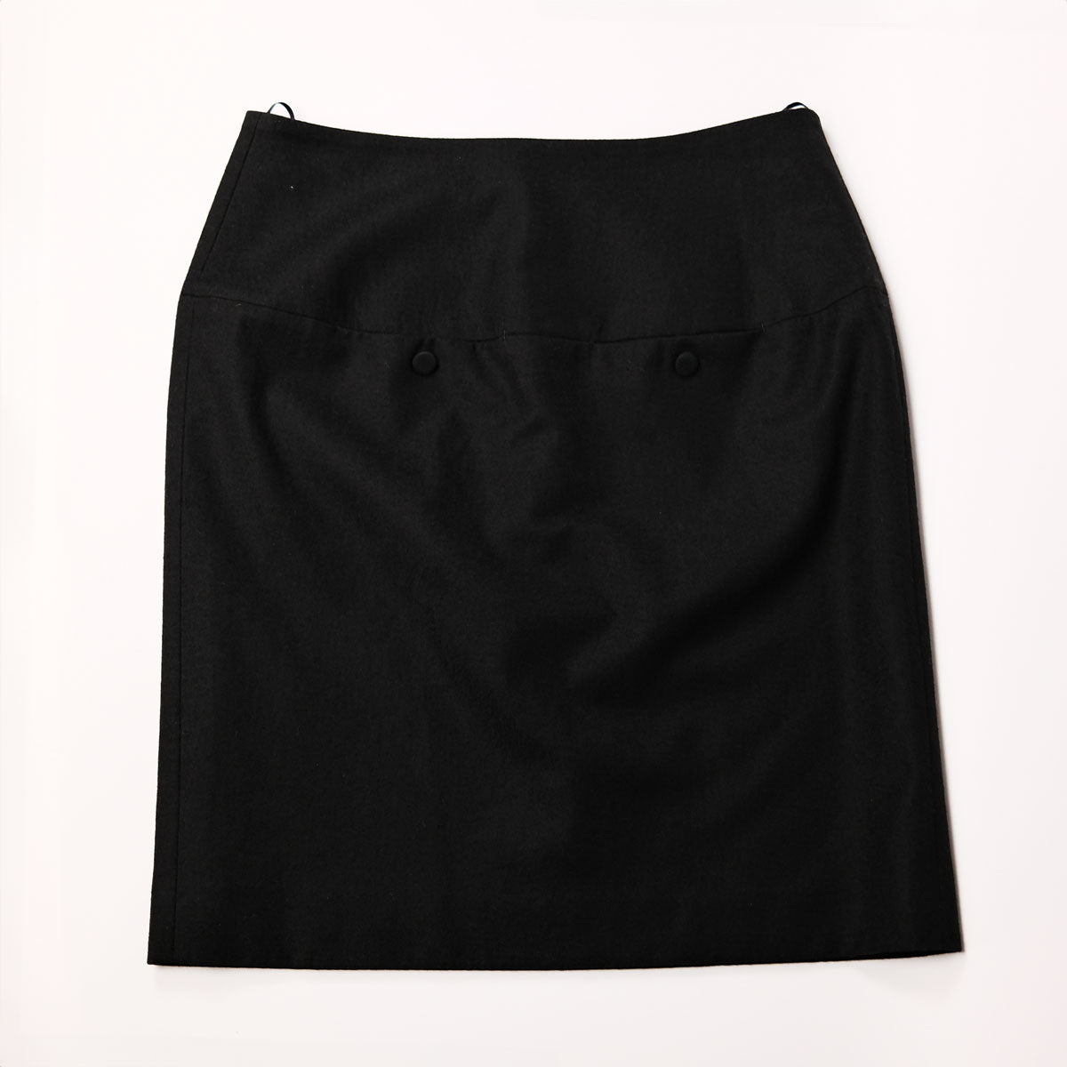 00's Chloe Pencil Skirt with Button Lapel in Black - W30 - Confessions of a Hoarder Vintage