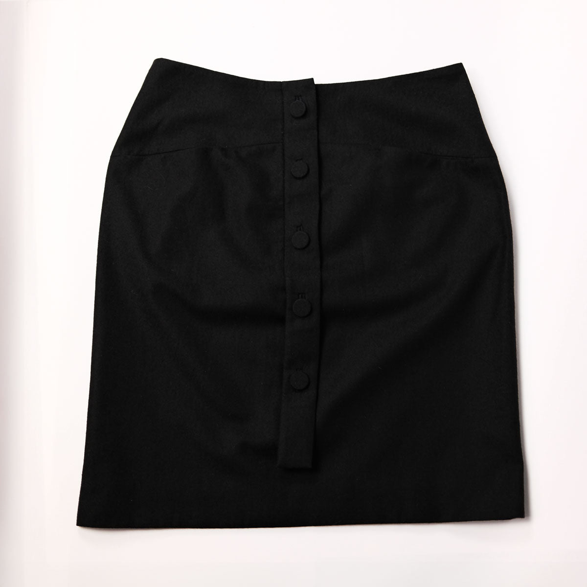 00's Chloe Pencil Skirt with Button Lapel in Black - W30 - Confessions of a Hoarder Vintage