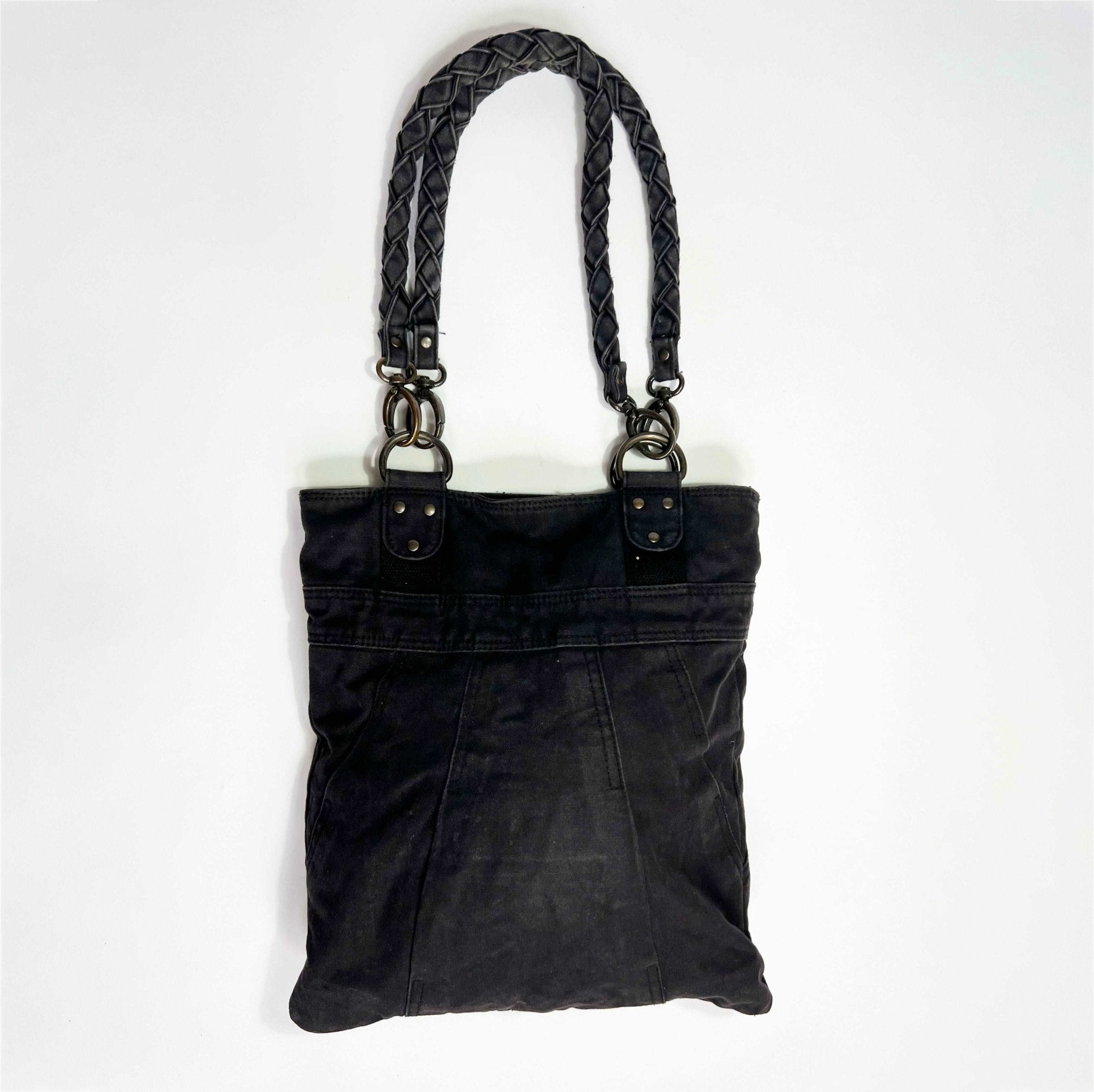 【DIESEL】00s gimmick tote bag archive 00's Diesel Canvas Tote Bag with Grunge Lettering in Black