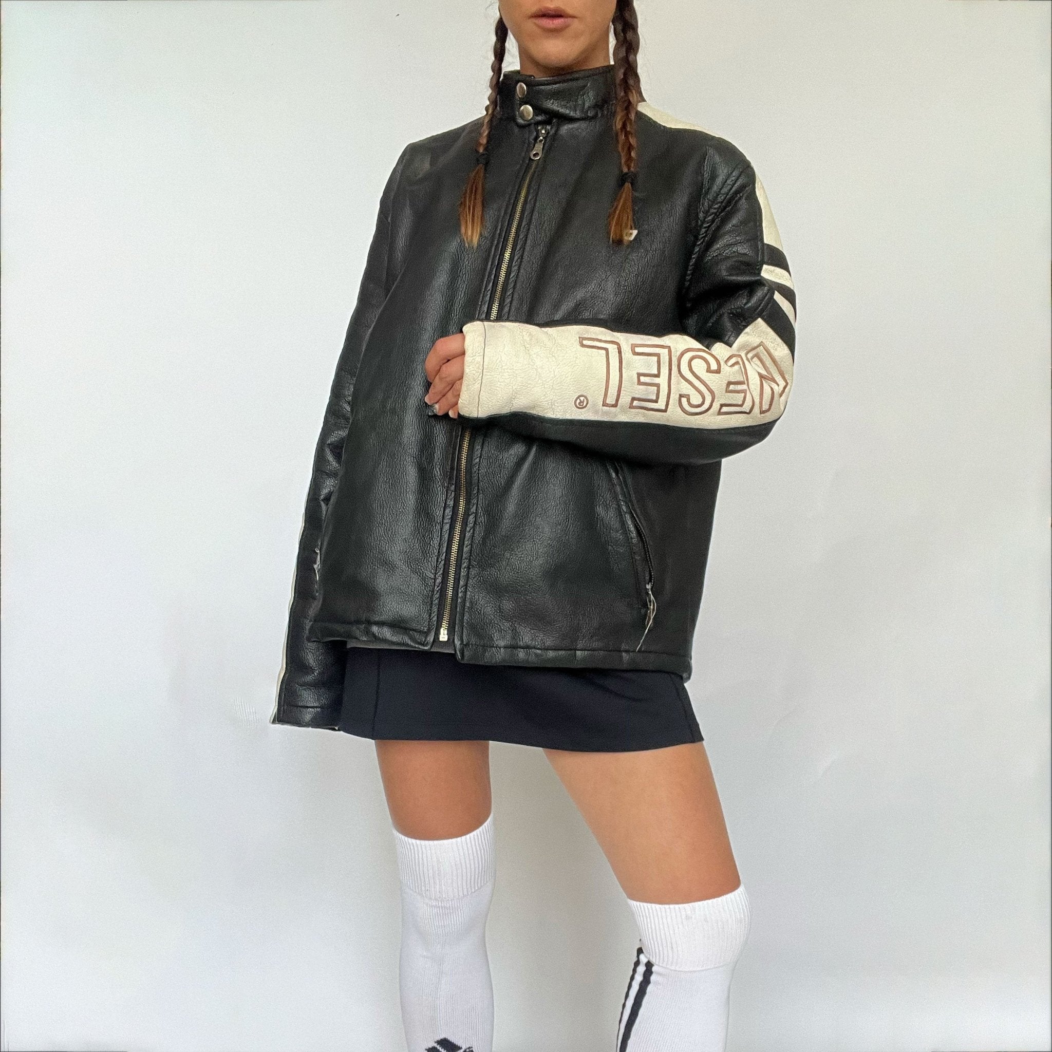 00s DIESEL Gimmick Leather Jacket Y2K 00's Diesel Leather Moto