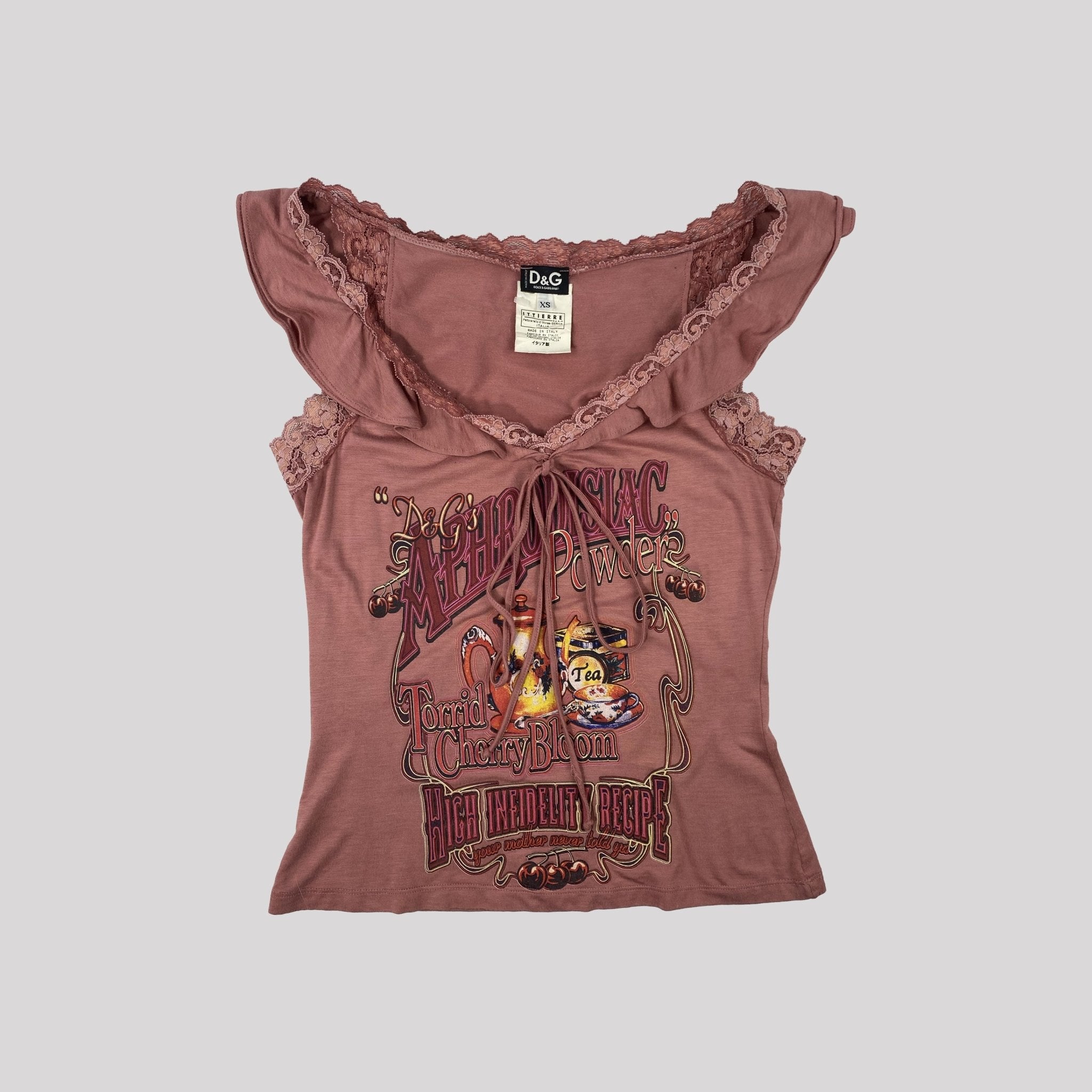 00's Dolce & Gabbana Aphrodisiac Top in Pink - XS | Vintage D&G