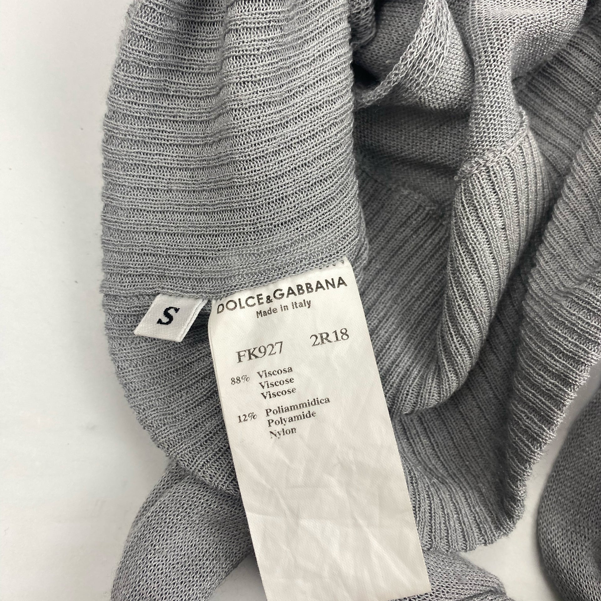 00's Dolce & Gabbana Asymmetric Knit Top with Slit & Tie Detail IN