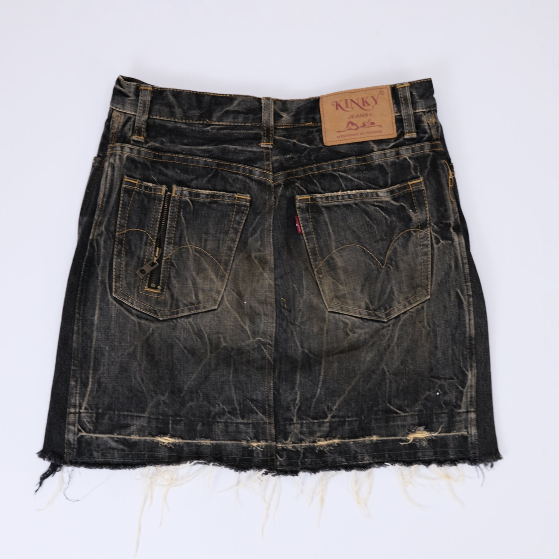 00's Hysteric Glamour Kinky Denim Skirt with Zip Detailing - W26