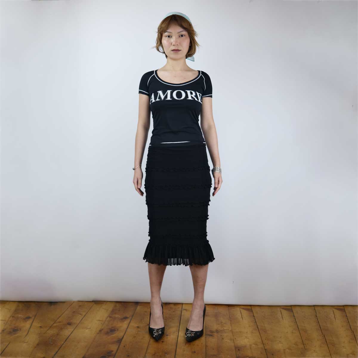 スカート Jean Paul GAULTIER 00s Frilled Skirt Jean Paul GAULTIER CLASSIQUE Striped Pleats Wrap Skirt Brown