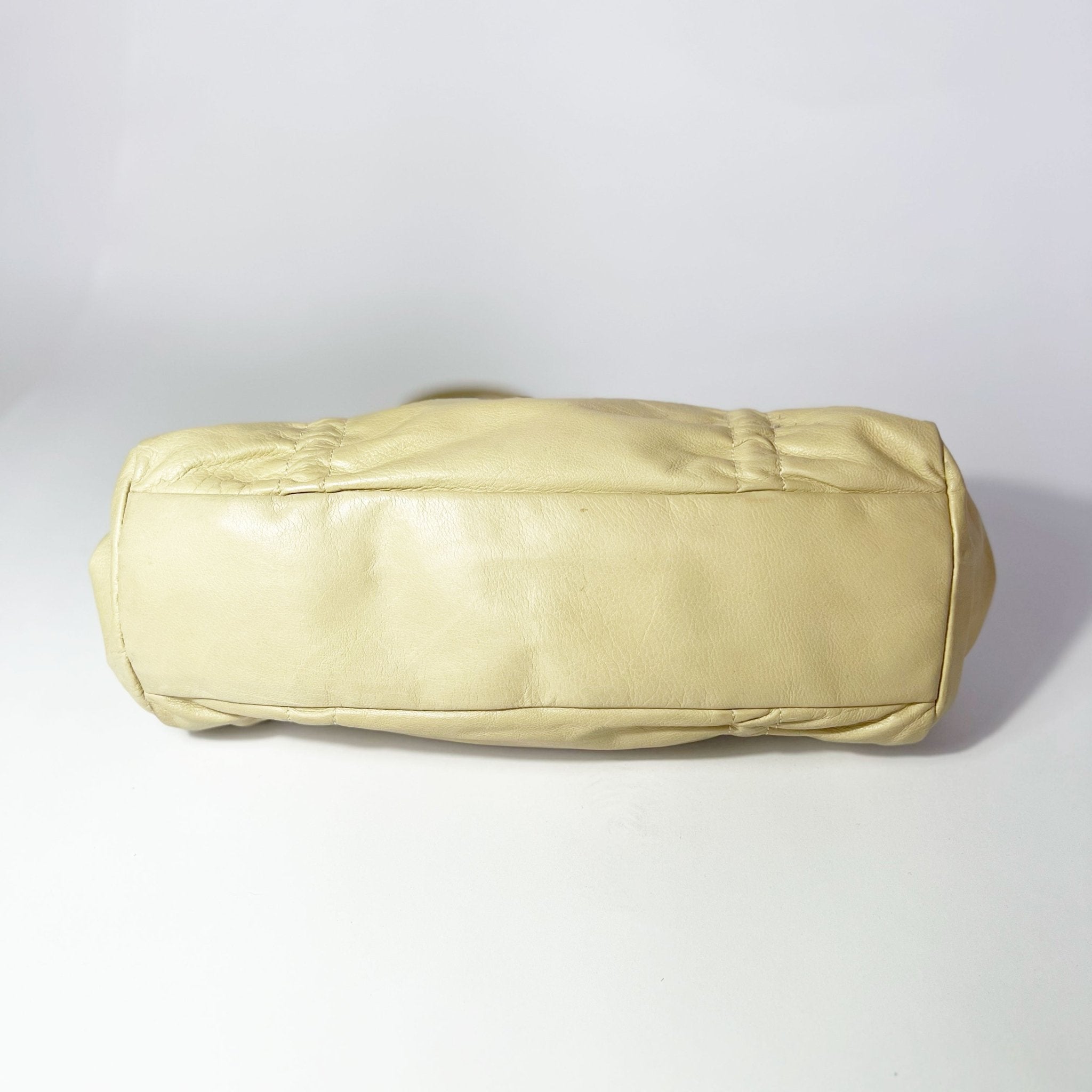 00's Miu Miu Leather Shoulder Bag with Ruched Detail in
