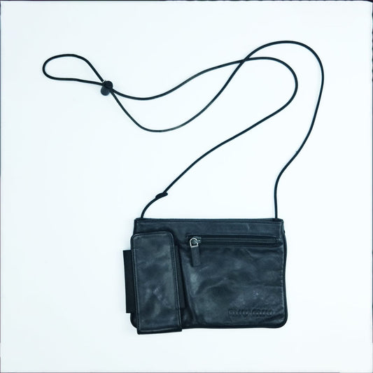 1999 Miu Miu Leather Cross Body Bag in Black 