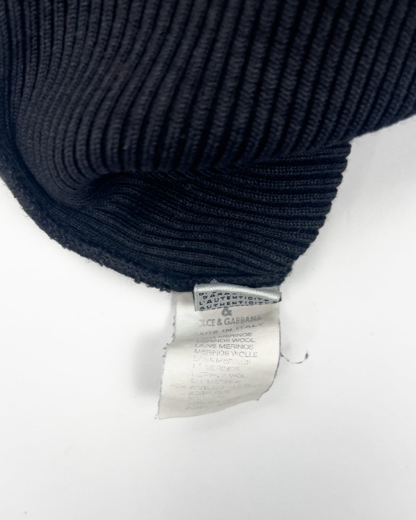 Early 00's Dolce & Gabbana Ribbed Knit V-Neck Jumper - S