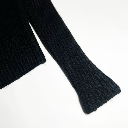 2003 Miu Miu Mohair Cardigan with Bell Sleeves in Black - S 