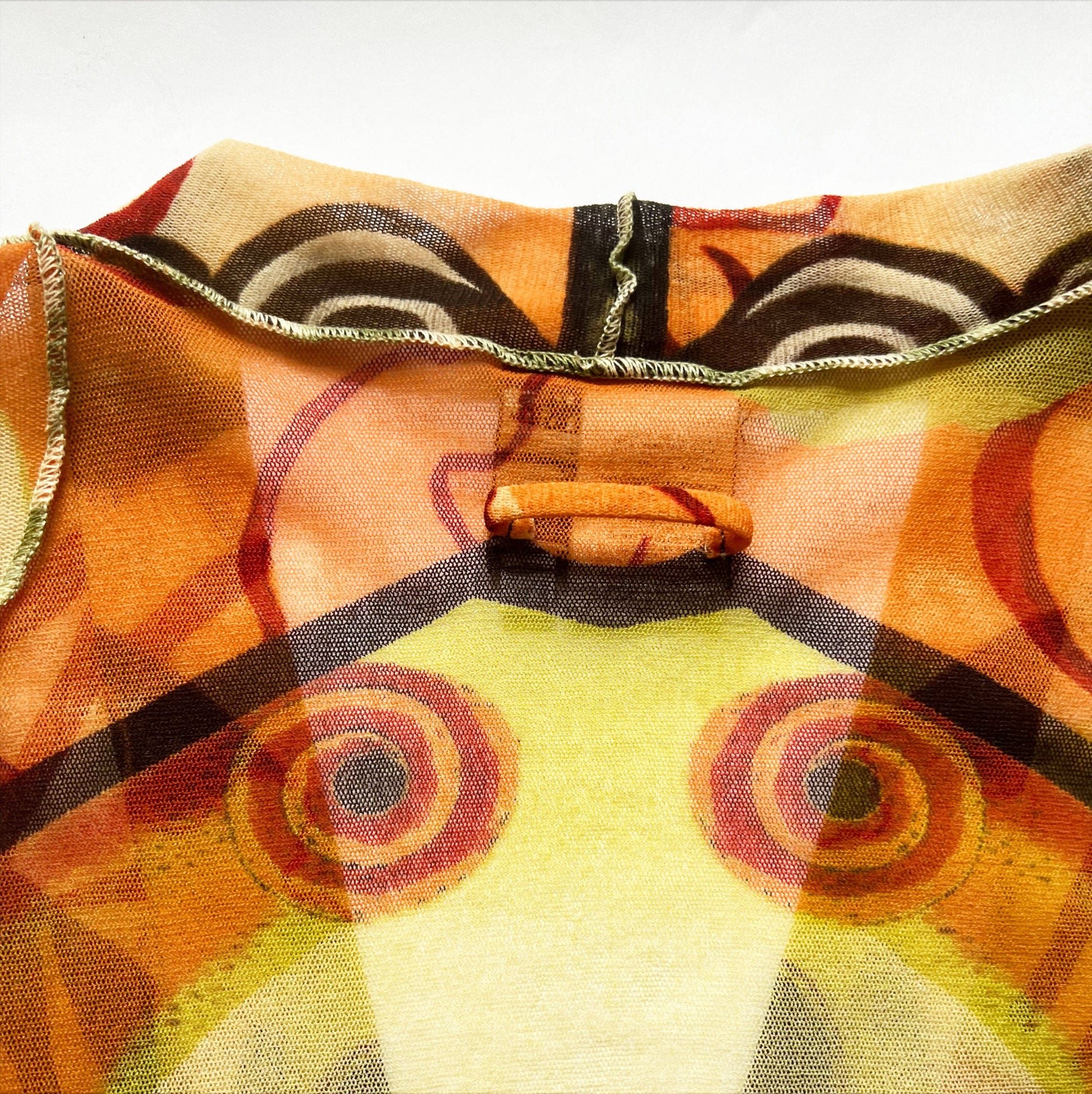 2005 SS Jean Paul Gaultier Salvador Dali Print Mesh Wrap Top - M 
