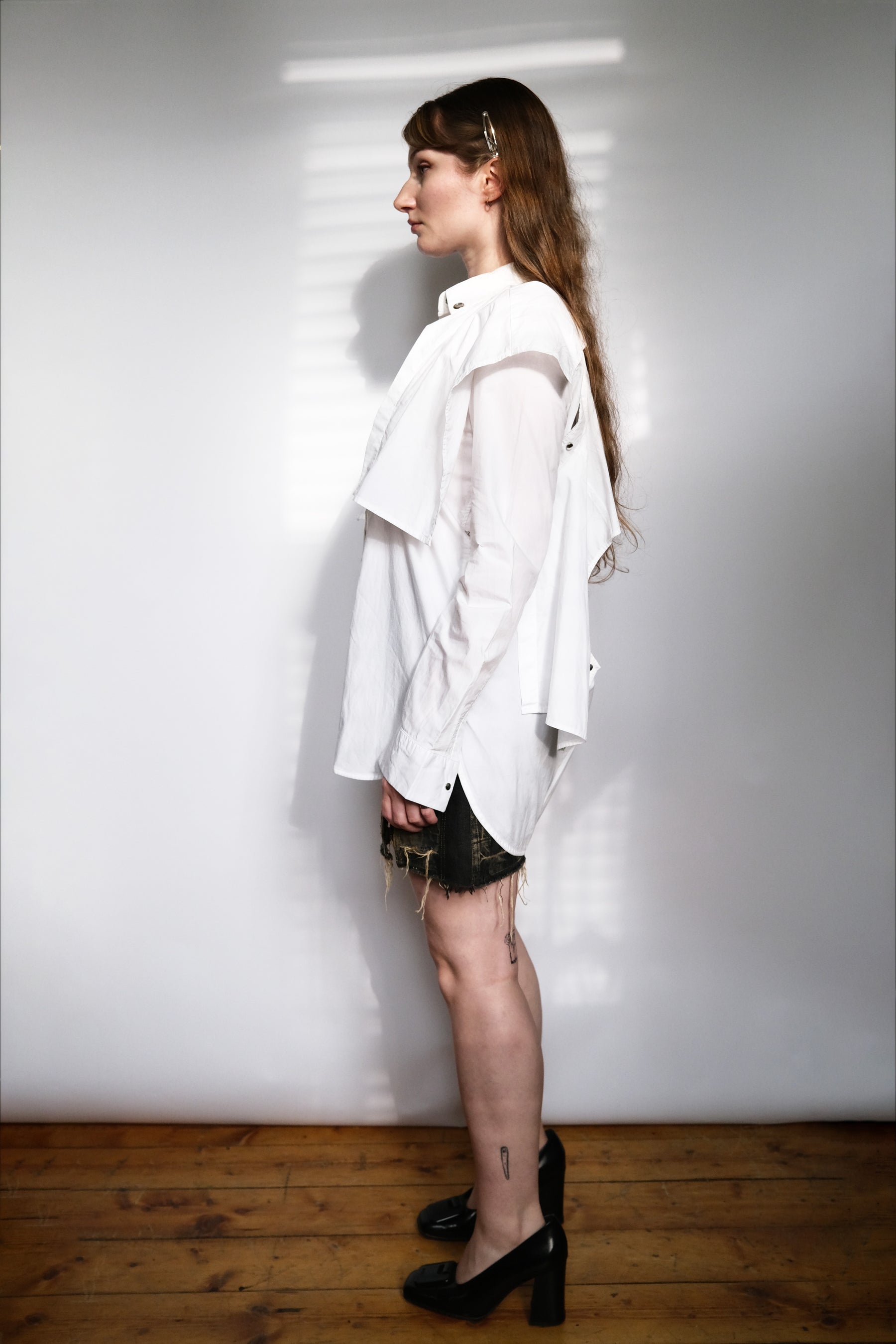 2020 Diesel Shirt with Detachable Ruffle Collar - S