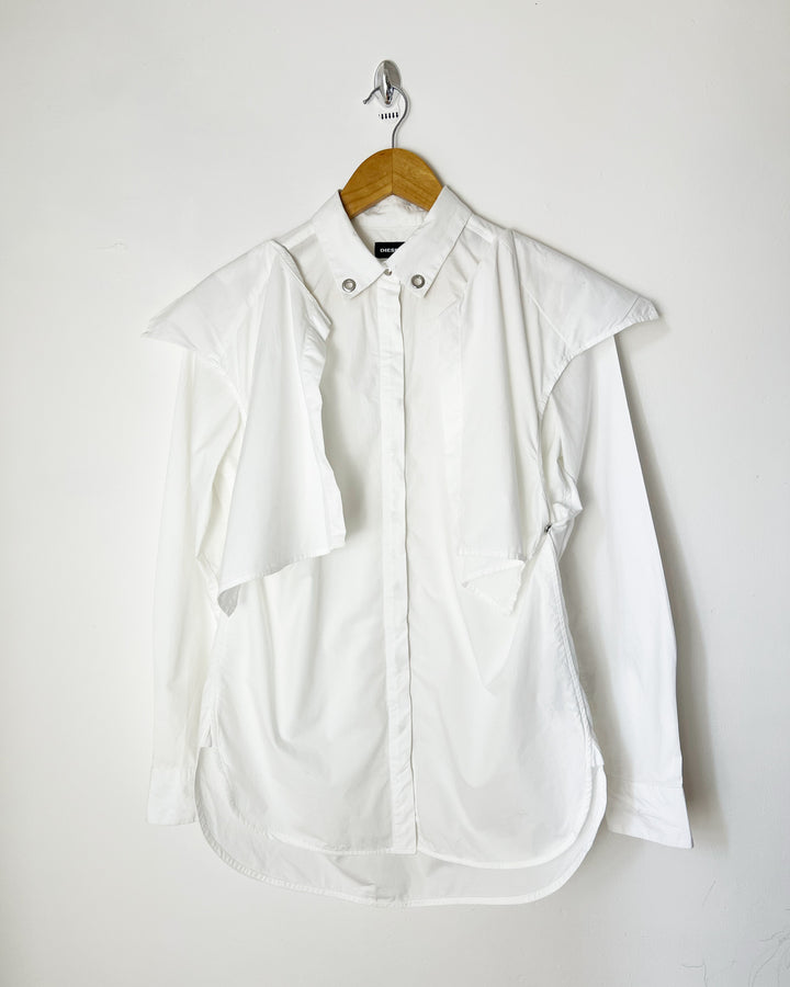 2020 Diesel Shirt with Detachable Ruffle Collar - S
