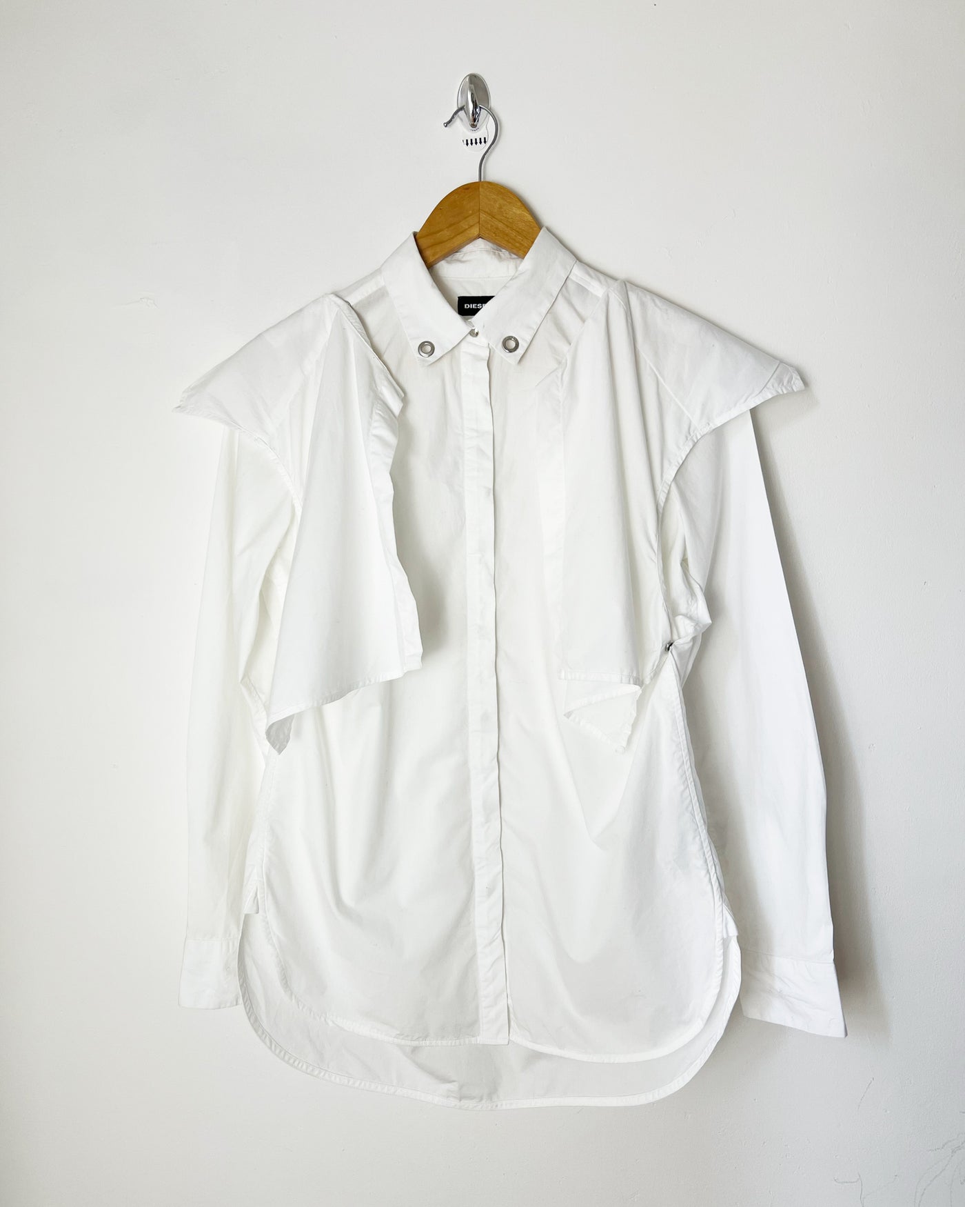2020 Diesel Shirt with Detachable Ruffle Collar - S