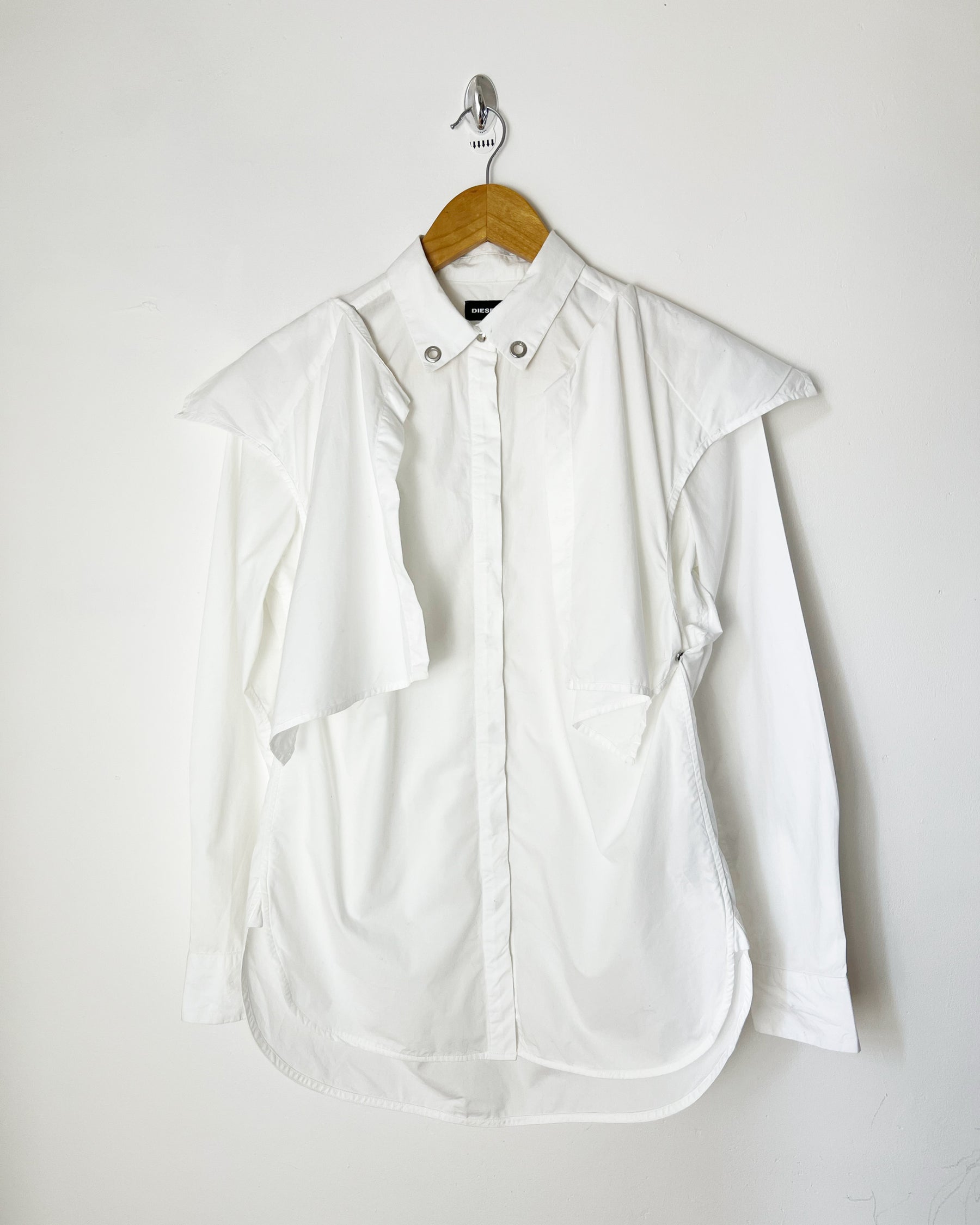2020 Diesel Shirt with Detachable Ruffle Collar - S