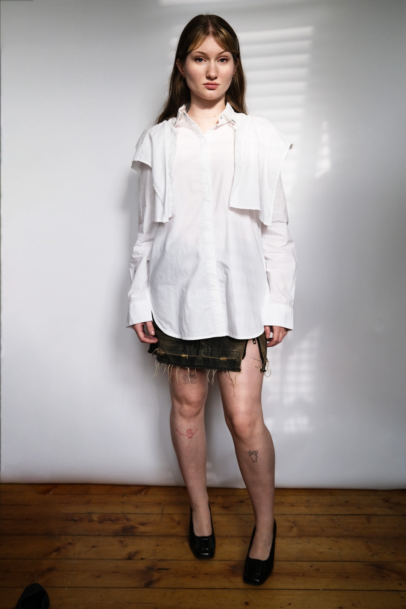 2020 Diesel Shirt with Detachable Ruffle Collar - S
