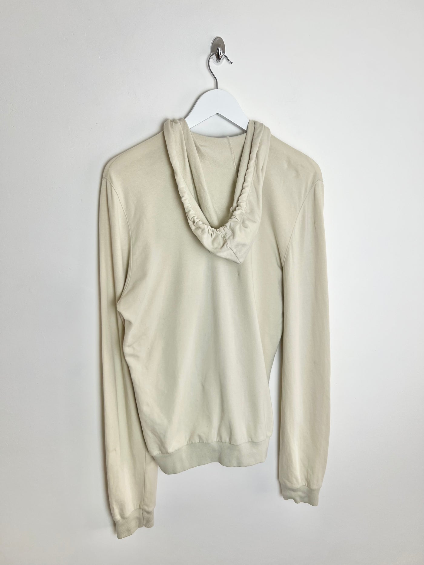 00's Versace Sport Hoody with Doubleway Zip in Cream - L