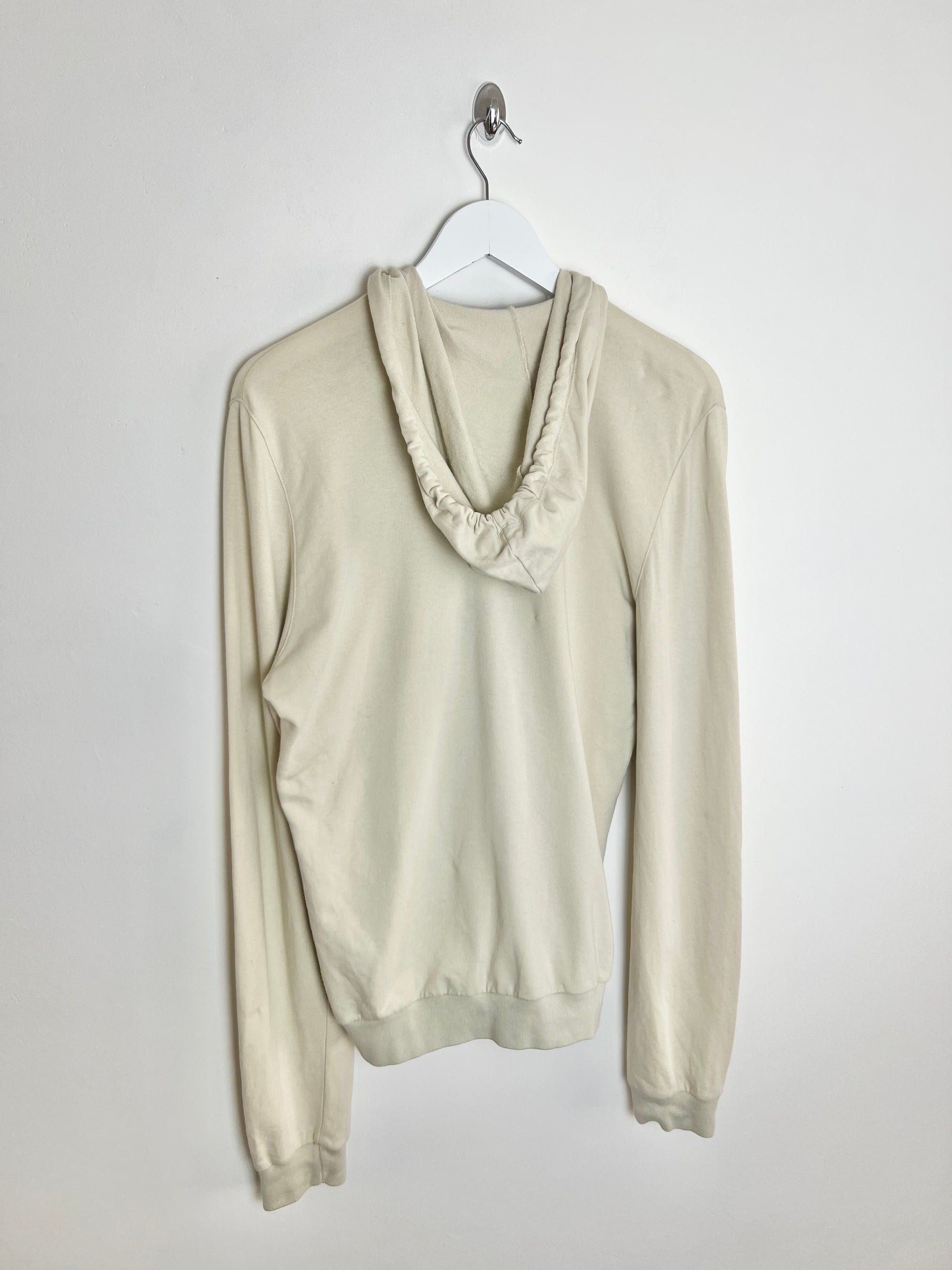 00's Versace Sport Hoody with Doubleway Zip in Cream - L