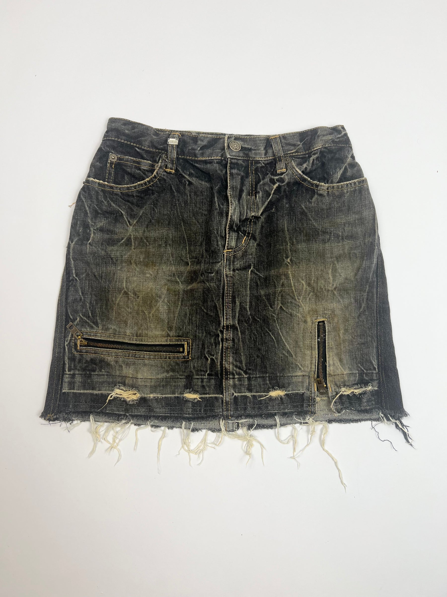 00's Hysteric Glamour Kinky Denim Skirt with Zip Detailing - W26'