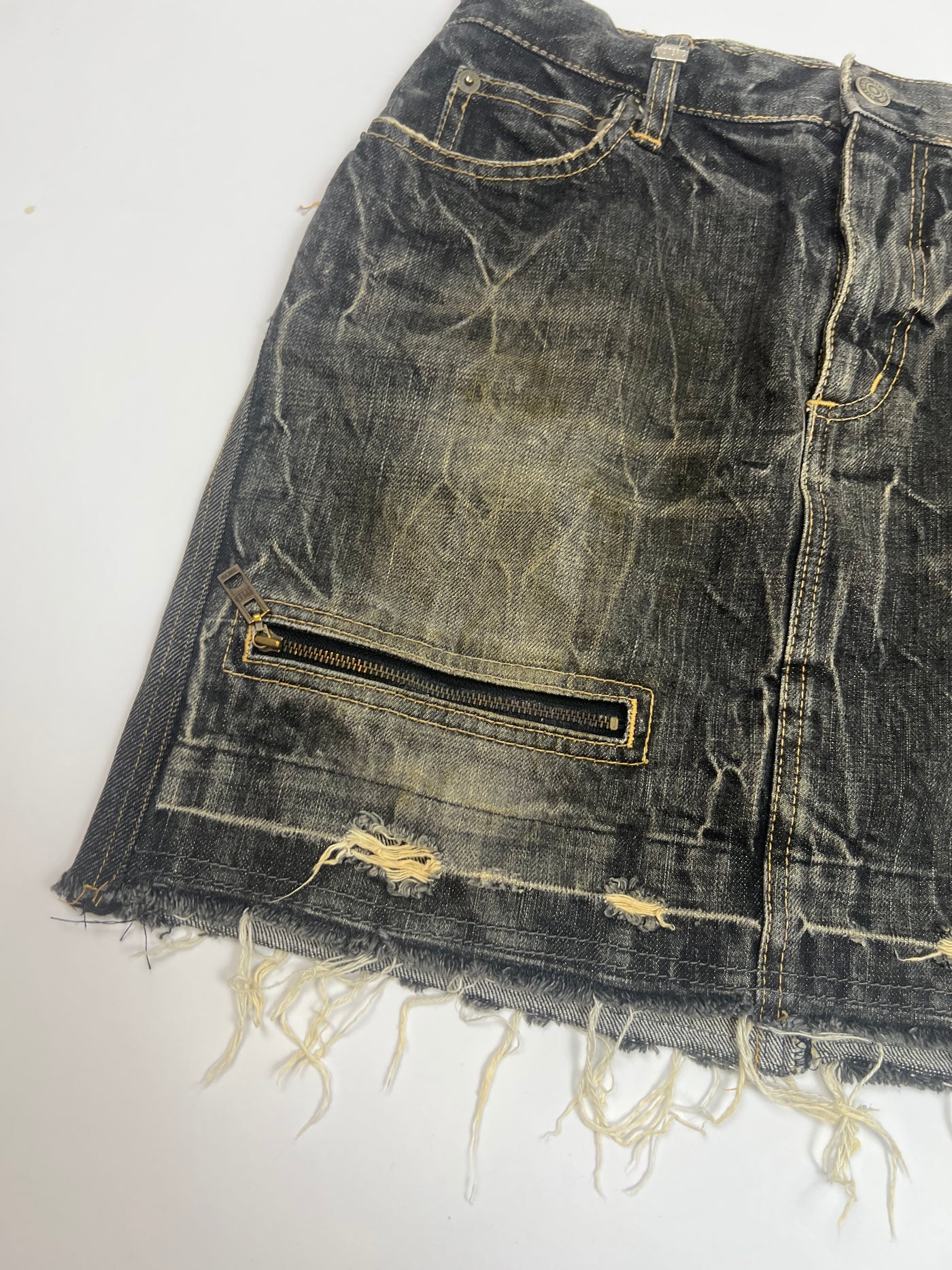 00's Hysteric Glamour Kinky Denim Skirt with Zip Detailing - W26'