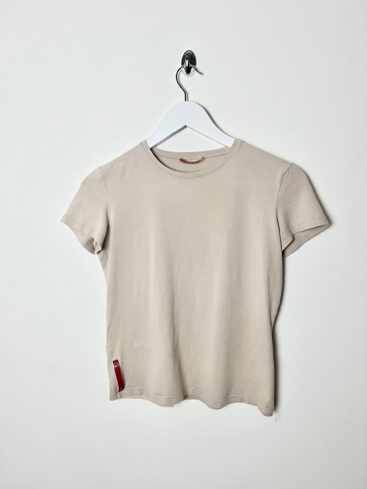 SS99 Prada Sport Baby Tee with Nylon Zip Pocket in Dusty Pink - S/M