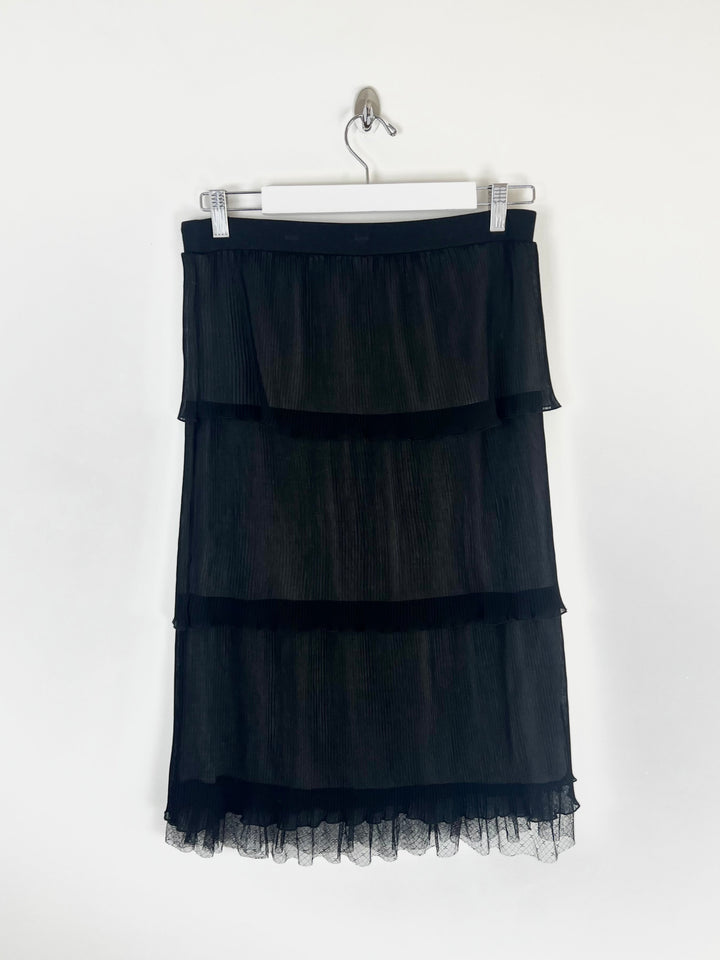 00's Cop Copine Tiered Bandeau Dressin Black Pleated Mesh - w30"