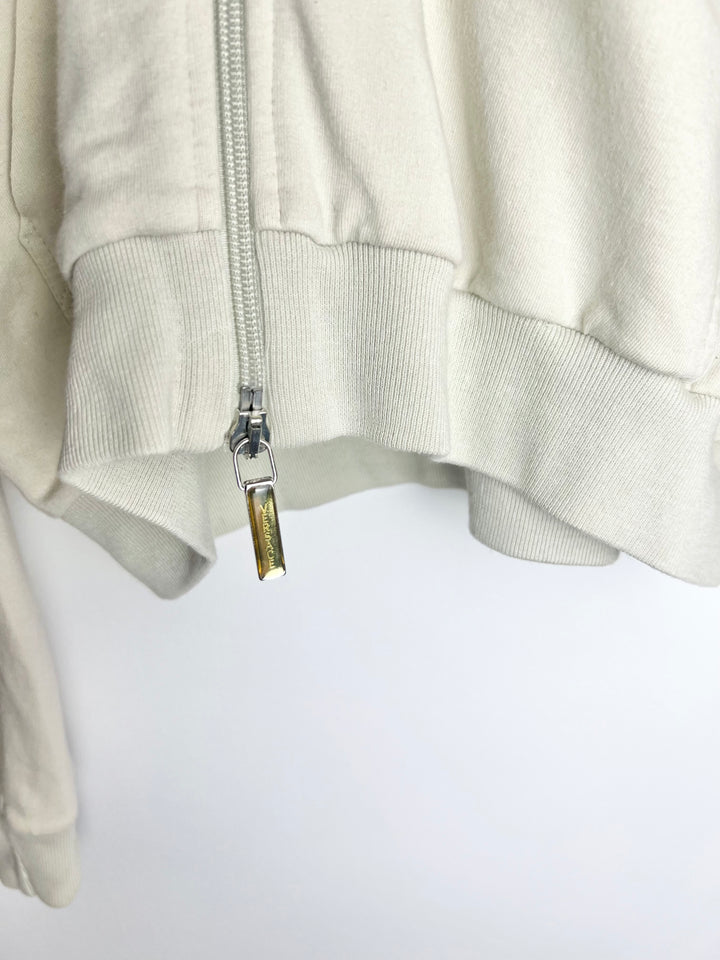 00's Versace Sport Hoody with Doubleway Zip in Cream - L
