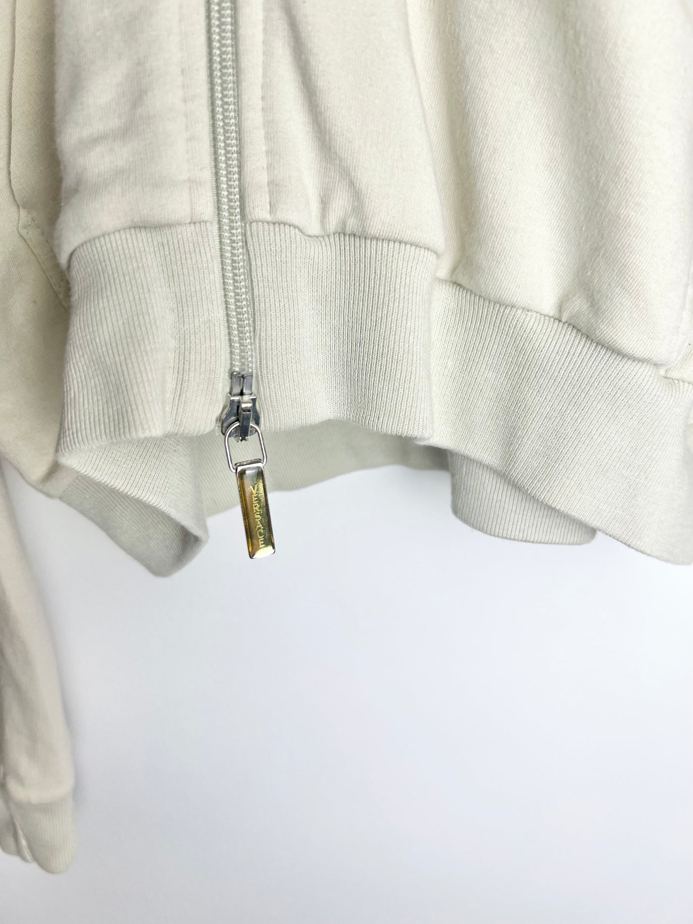 00's Versace Sport Hoody with Doubleway Zip in Cream - L