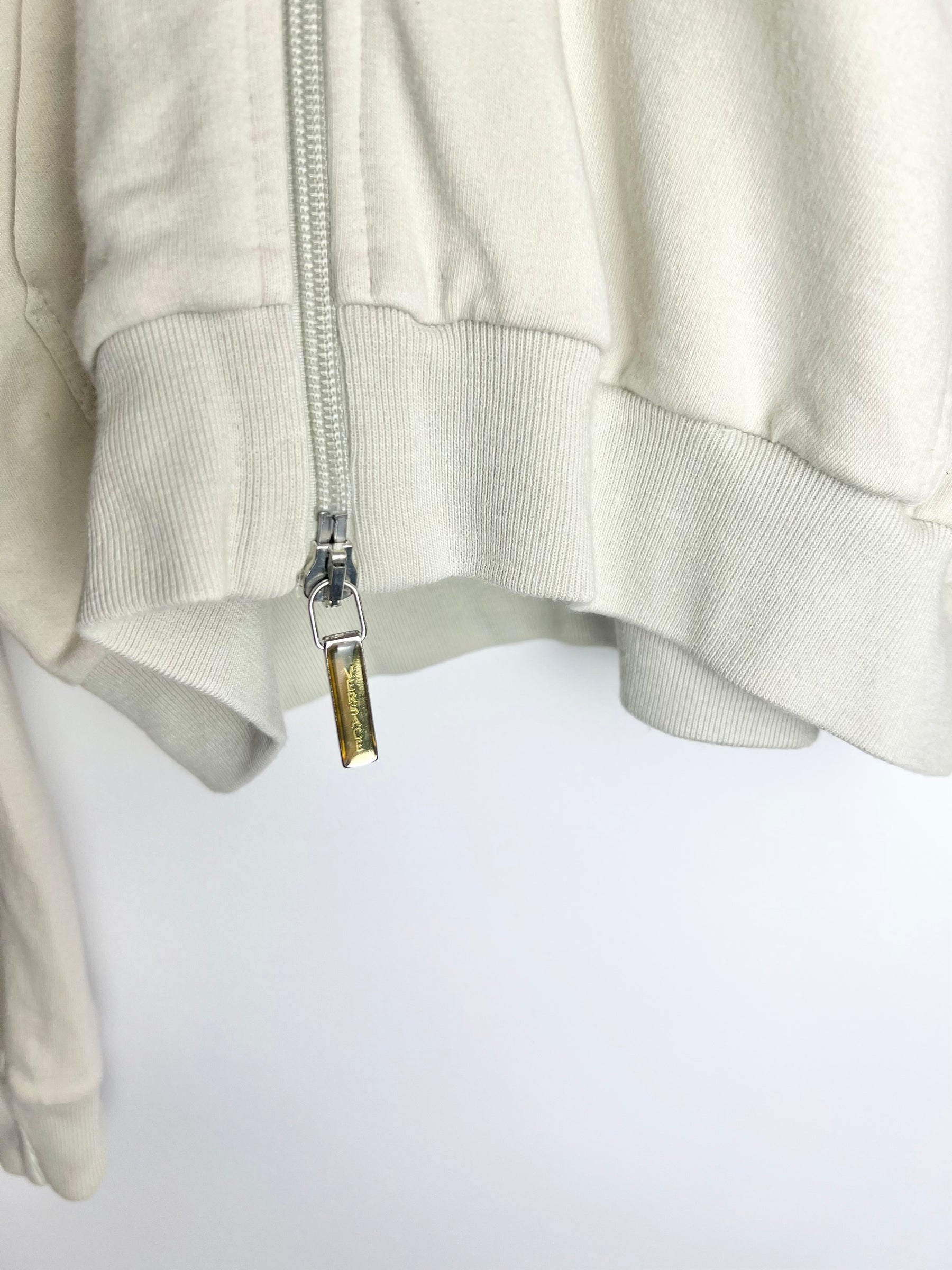 00's Versace Sport Hoody with Doubleway Zip in Cream - L