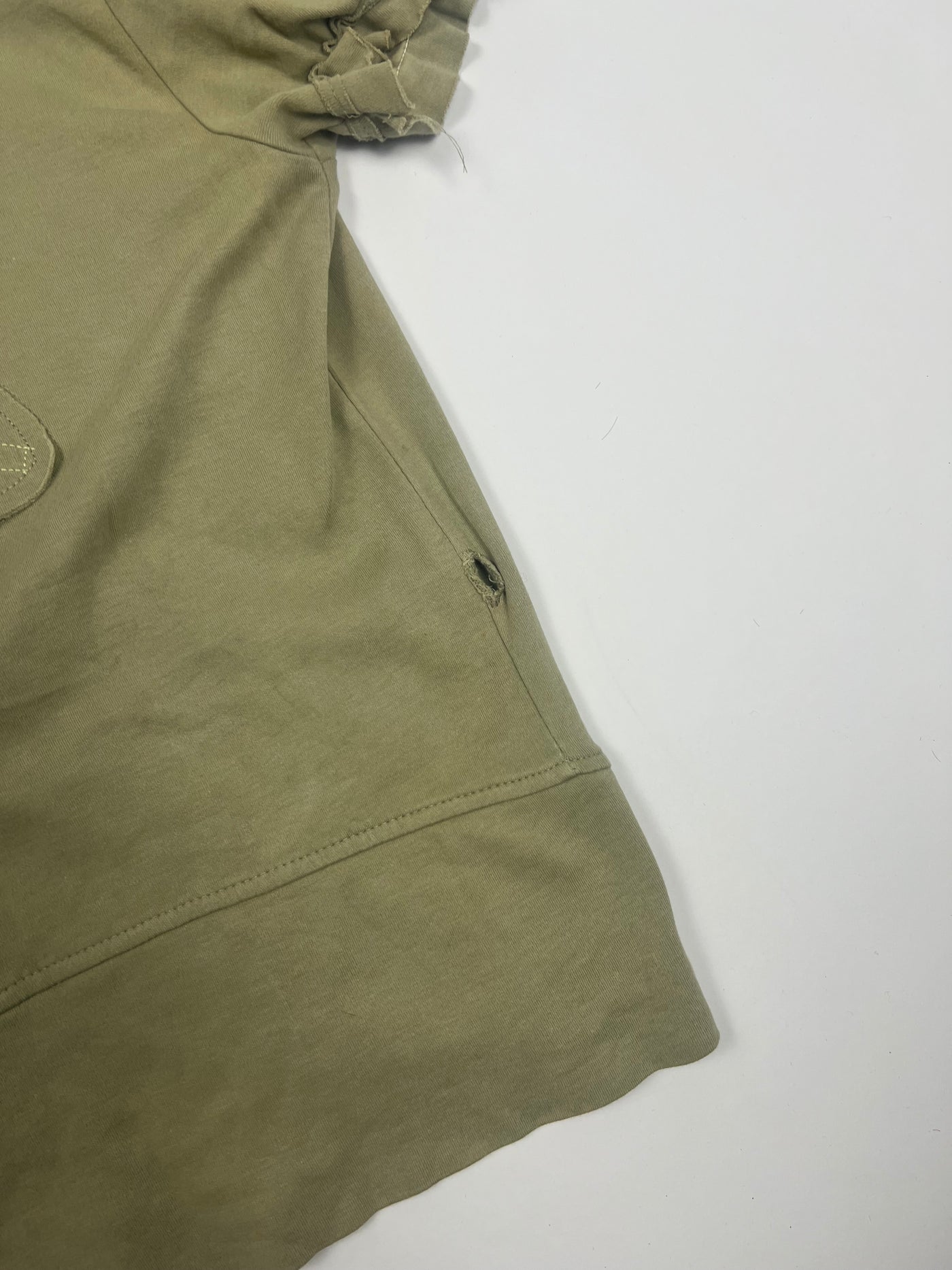 00's Diesel Tie Wrap Top with Beaded Detailing & Hood in Khaki - L