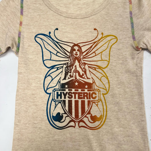 90's Hysteric Glamour Rainbow Fairy Tshirt in Oat - M 