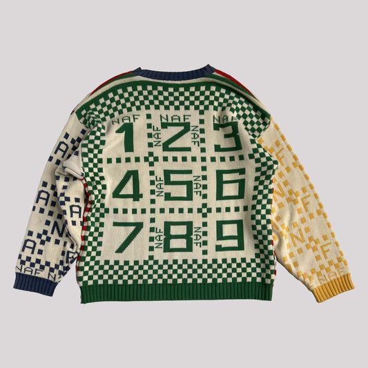 90's Naf Naf Numbers Knit in Multicolour - S 