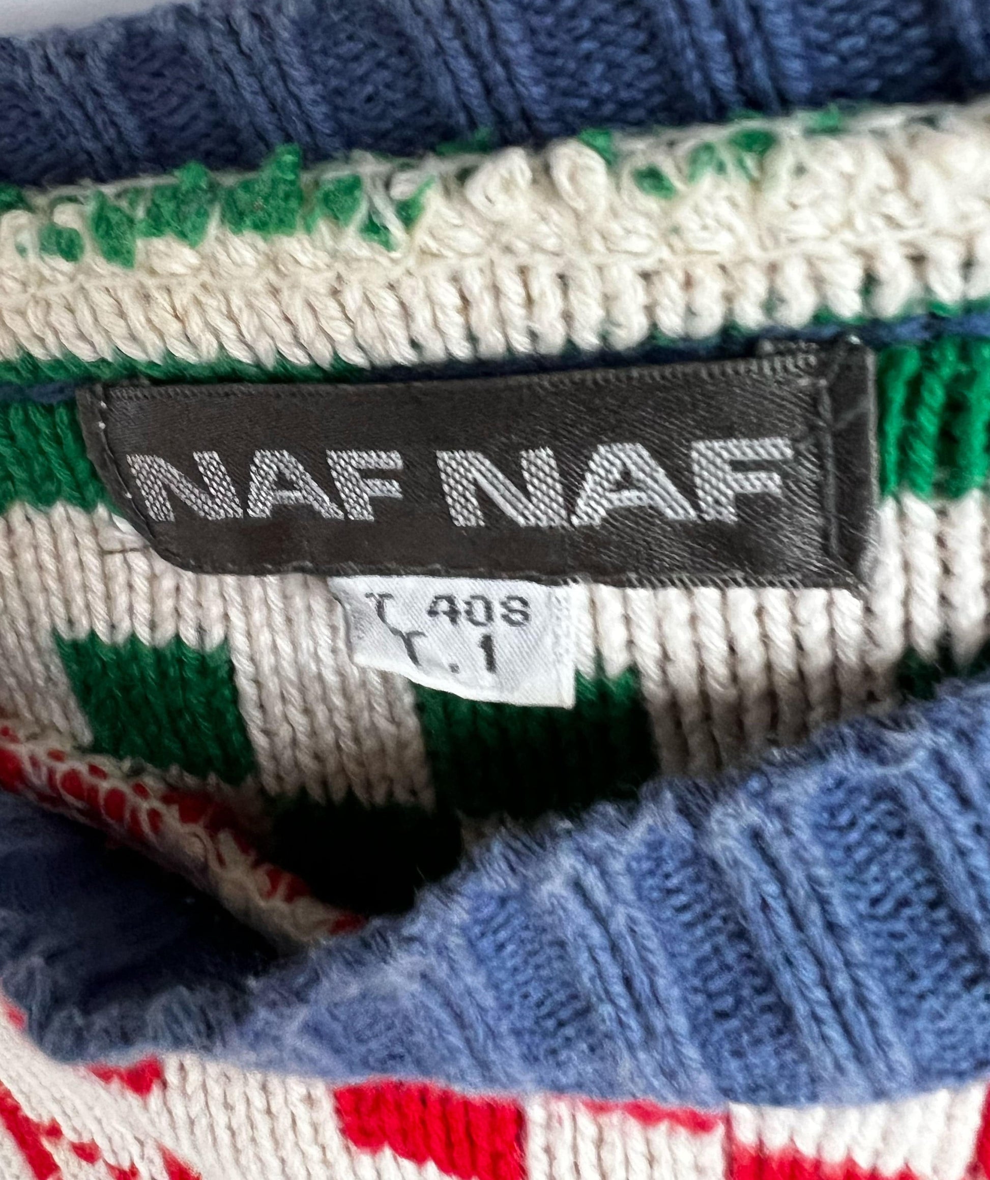 90's Naf Naf Numbers Knit in Multicolour - S 