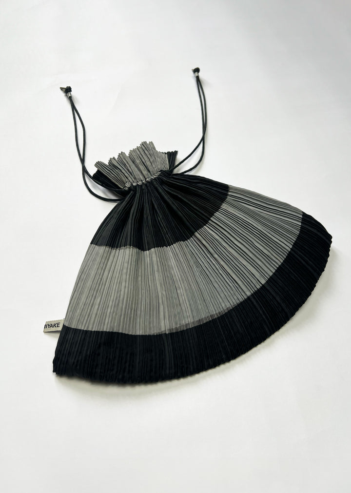 90's Issey Miyake Reversible Pleated Clutch Bag with Drawstring